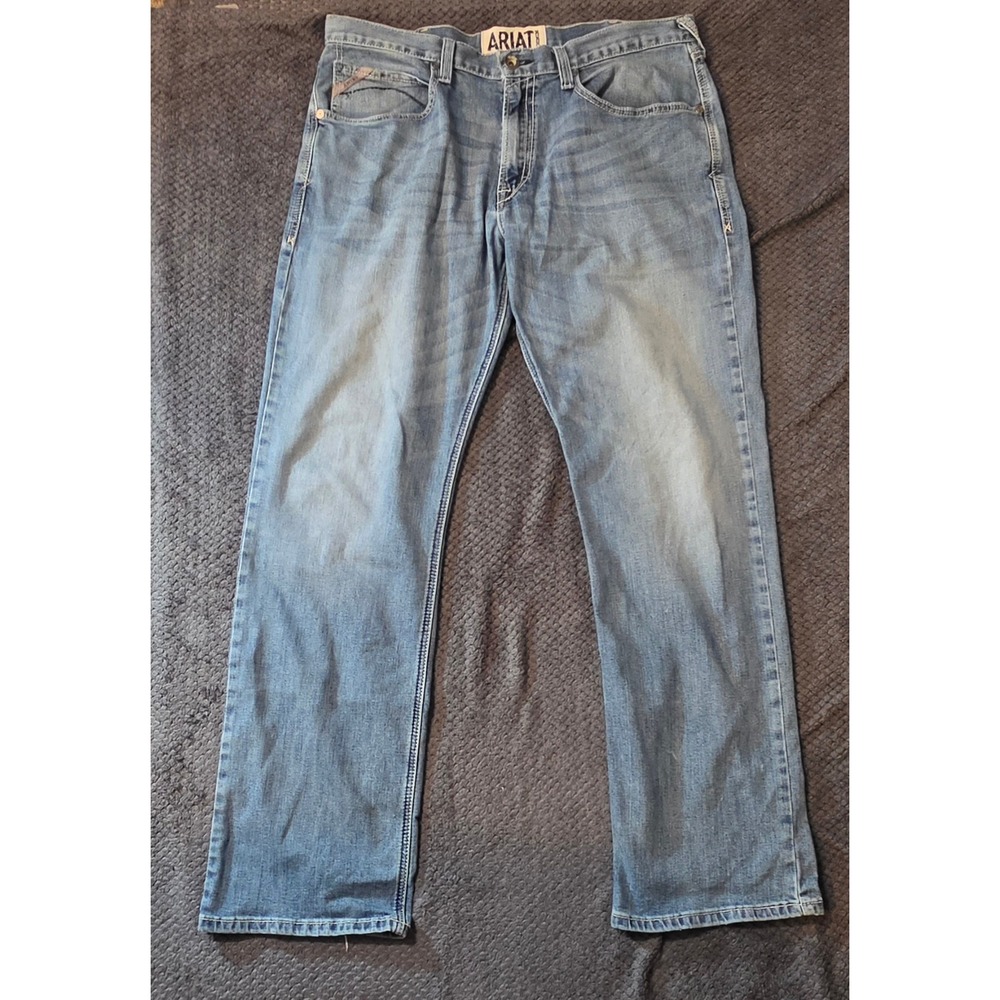 Ariat M4 Low Rise Boot Cut Jeans Mens 38x34 Light Wash Western Denim 10008433
